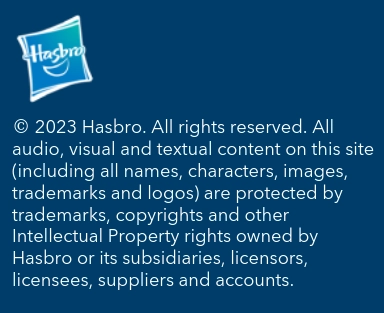 2023 Hasbro website copyright notice