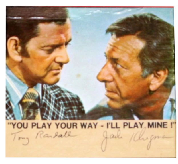 TV's the Odd Couple from the front of a 1974 Challenge Yahtzee box.