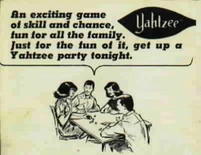 Ad for a Yahtzee party