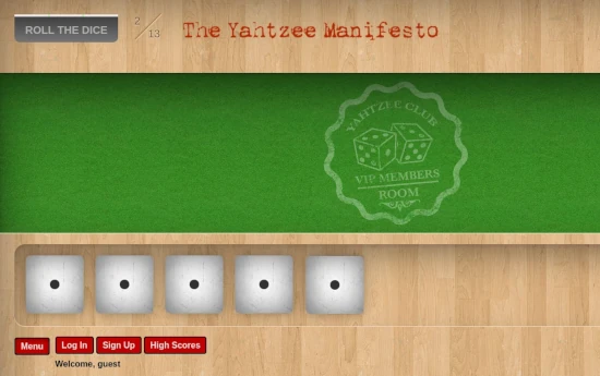 Free Yahtzee online game screenshot