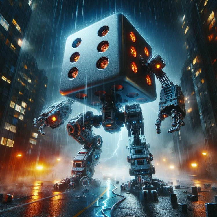 An artist's reconstruction of the Yahtzotron simulator bot.