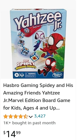 Yahtzee Jr., Spidey and His Amazing Friends