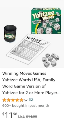 Yahtzee Words game