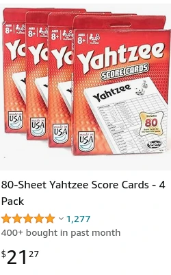 Yahtzee Scoreblok
